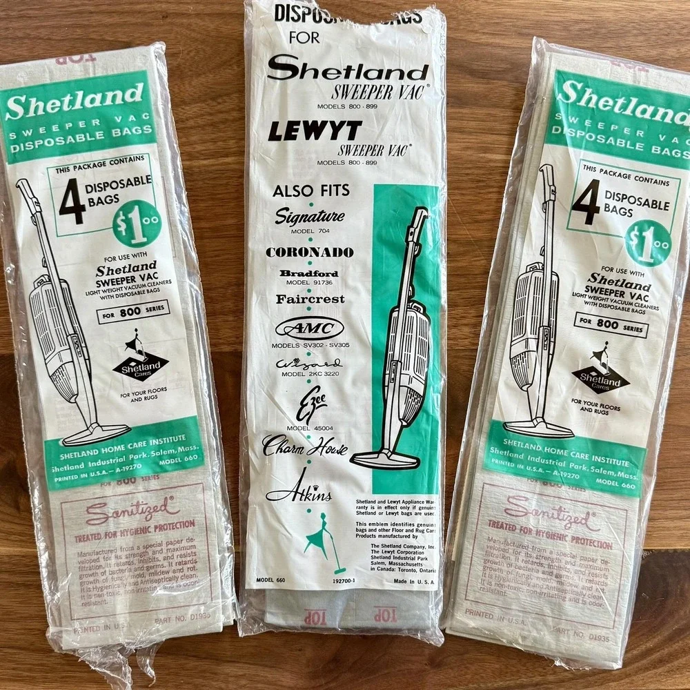 LOT of 15 Vintage MCM Shetland Sweeper Vacuum Vac‎ Disposable Bags 800 Series